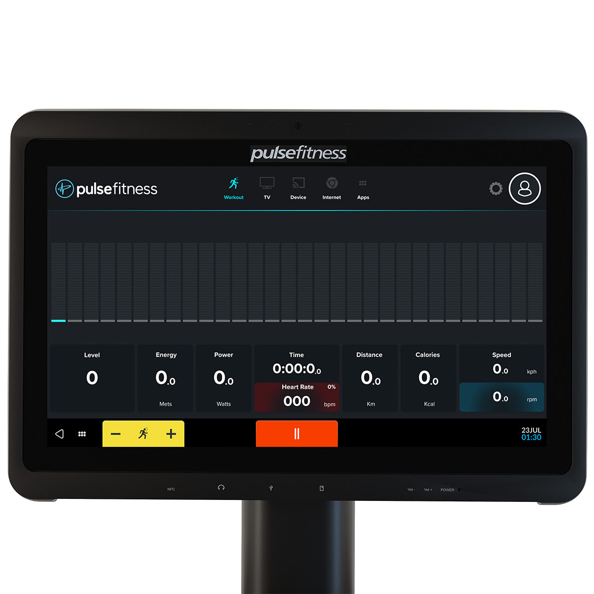 Pulse Fitness - Recumbent Cycle with 18.5" Touchscreen Console (Premium Line)